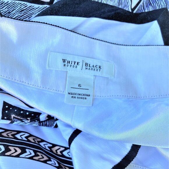White House Black Market Aztec Silk Skirt WHBM Sz6 - Picture 4 of 13
